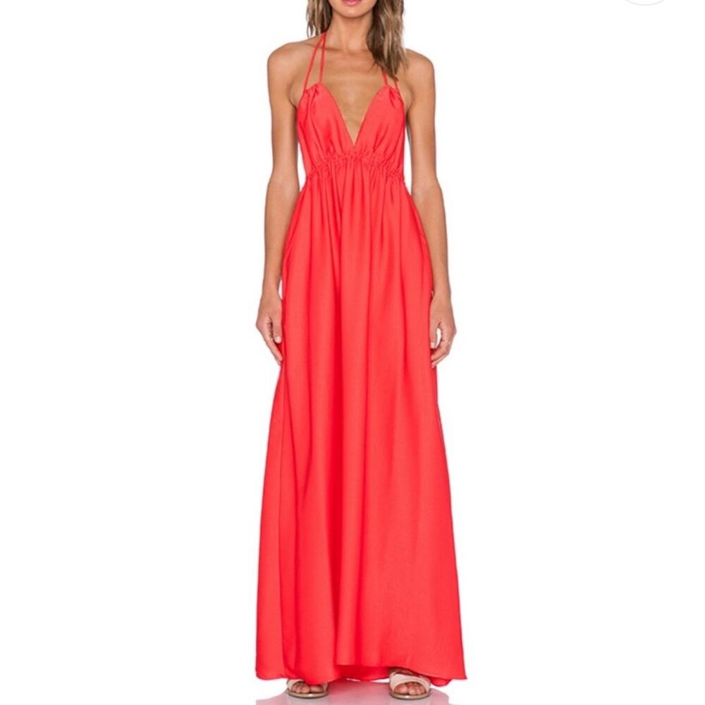 BCBGMAXAZRIA Kamala Maxi Dress in Poppy Red.